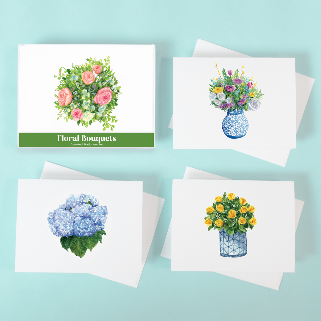 Floral Bouquets Assorted Stationery Set