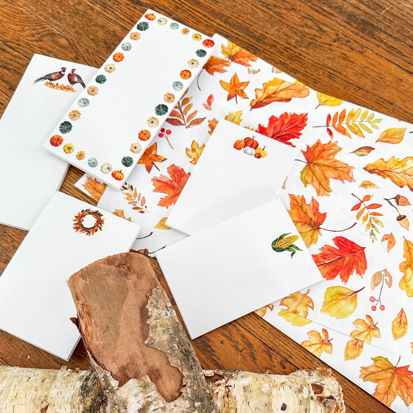 fall notepads and placemat