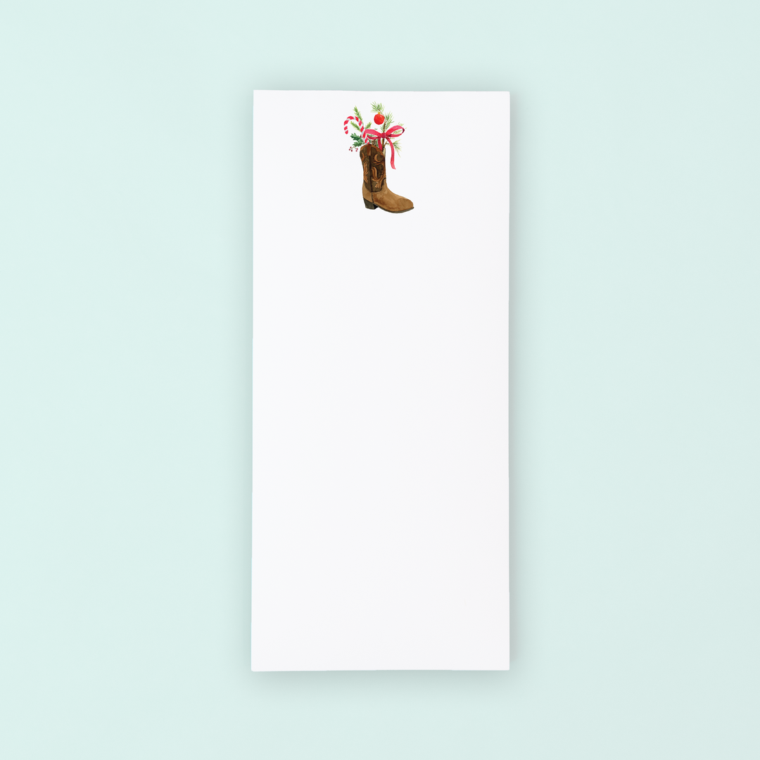 Christmas Cowboy Boot Lists Pad