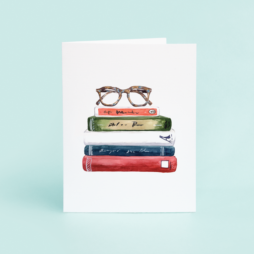 Book Stack with Glasses