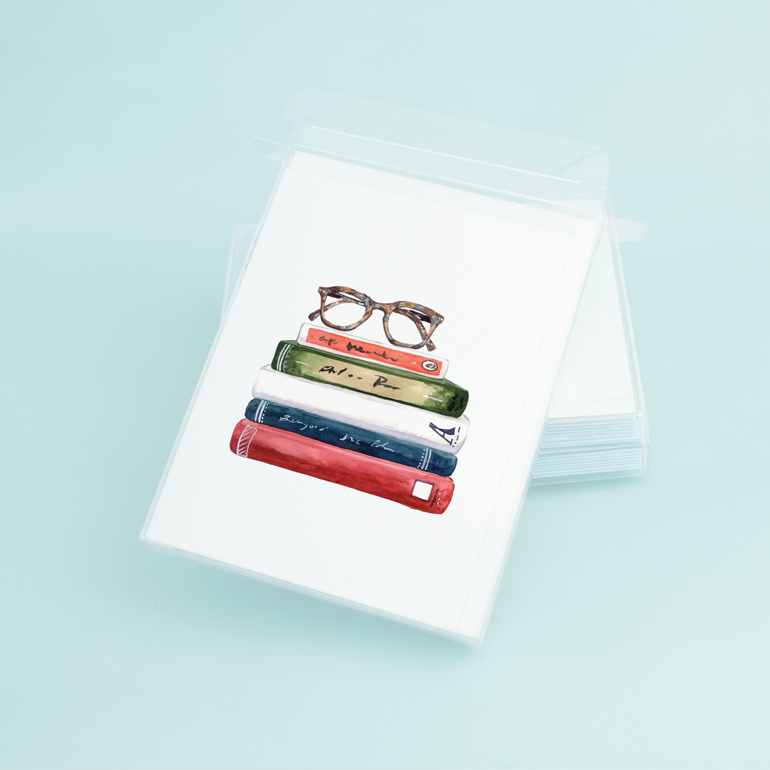 Book Stack with Glasses