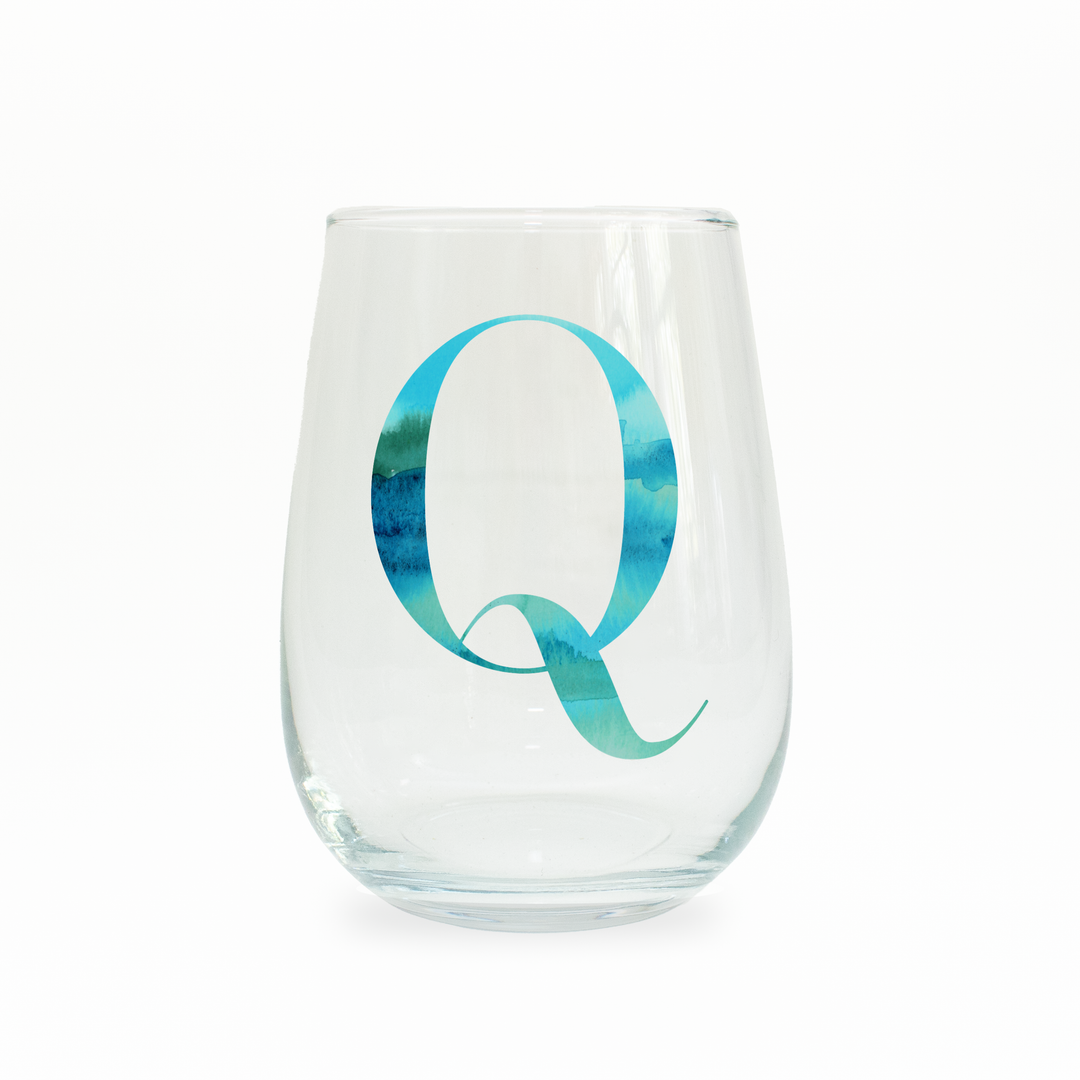 Q Monogram Stemless Wine Glass