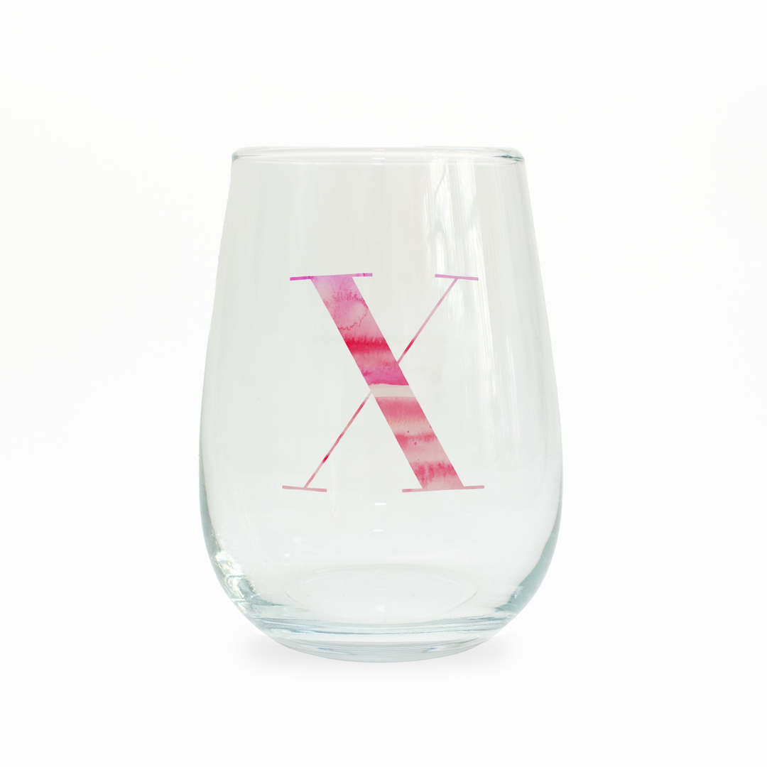 X Monogram Stemless Wine Glass