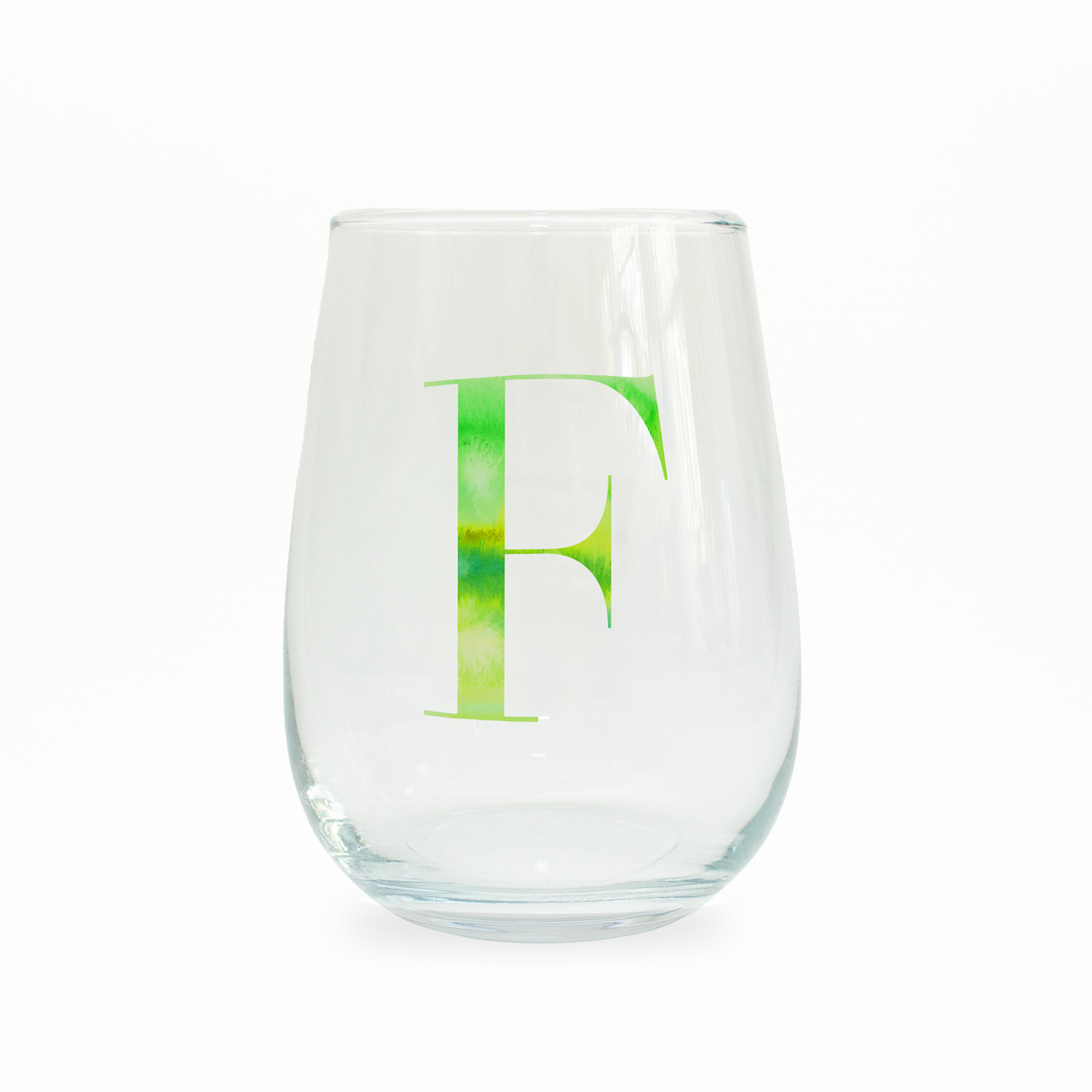 F Monogram Stemless Wine Glass