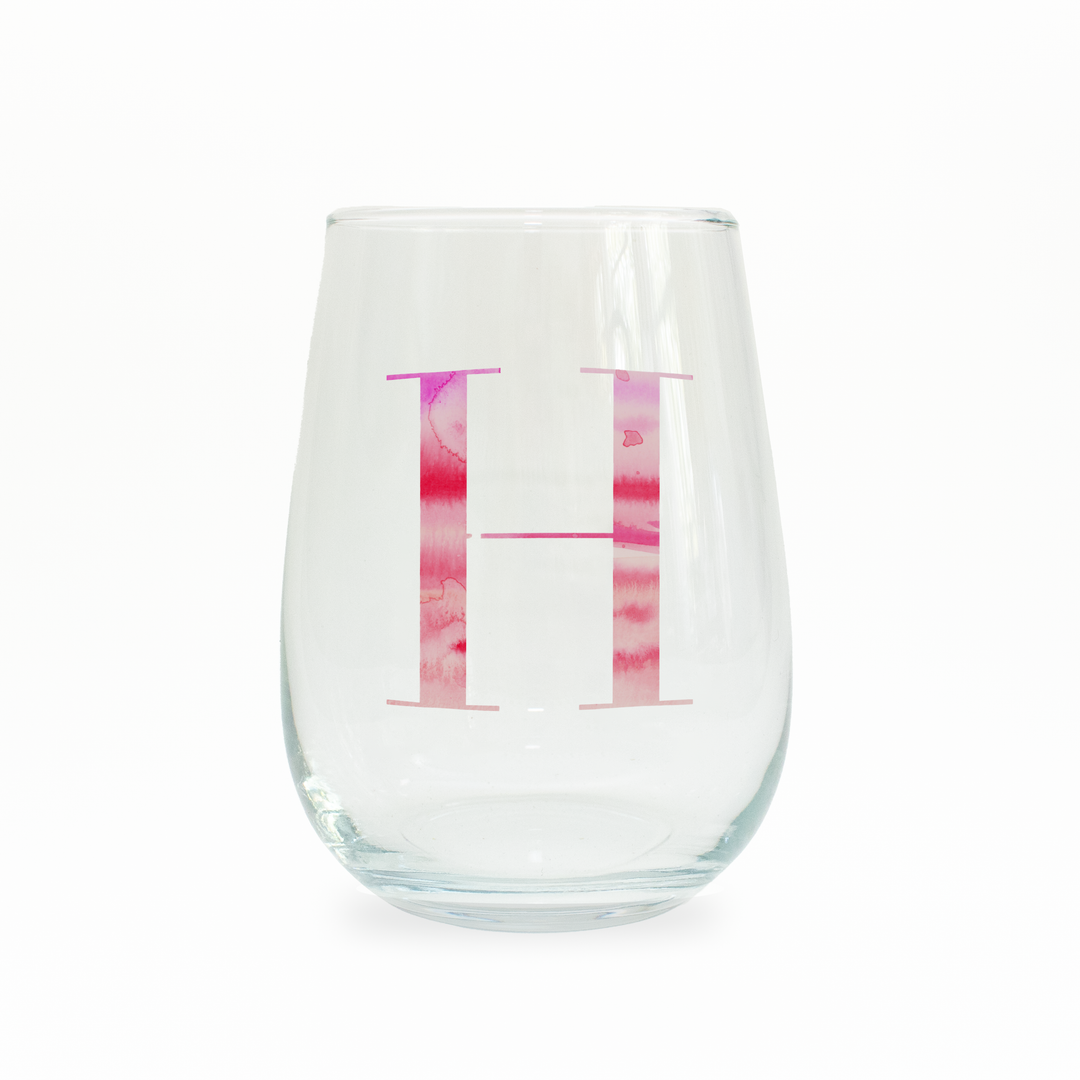 H Monogram Stemless Wine Glass