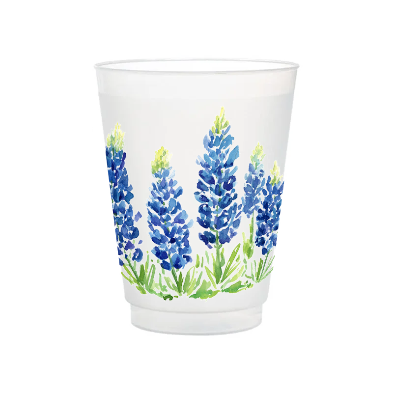 Bluebonnet Fields Frosted Cup Set