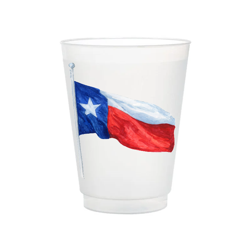 Waving Texas Flag Frosted Cups