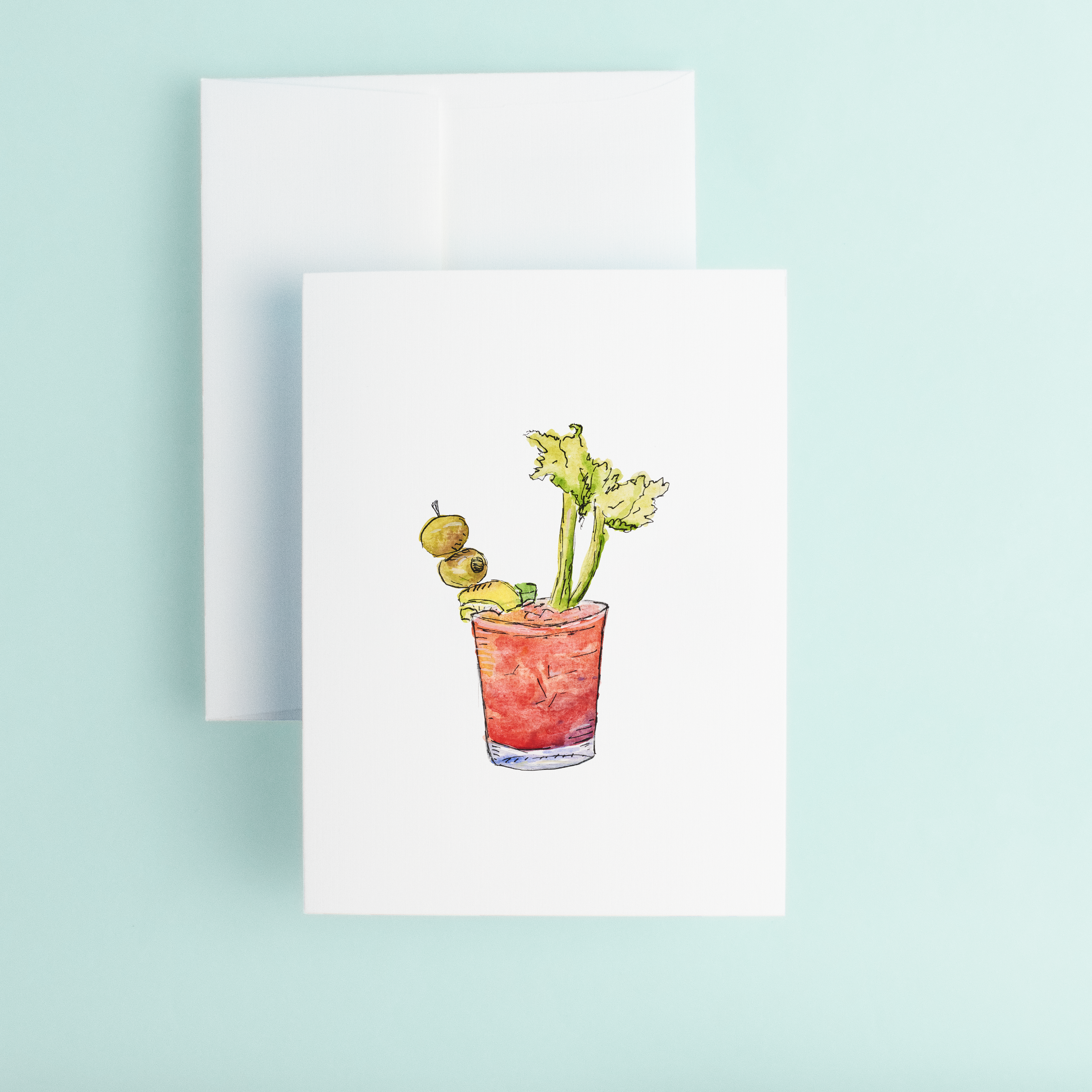 Bloody Mary Greeting Card | Alcohol Watercolor Art – Taylor Paladino