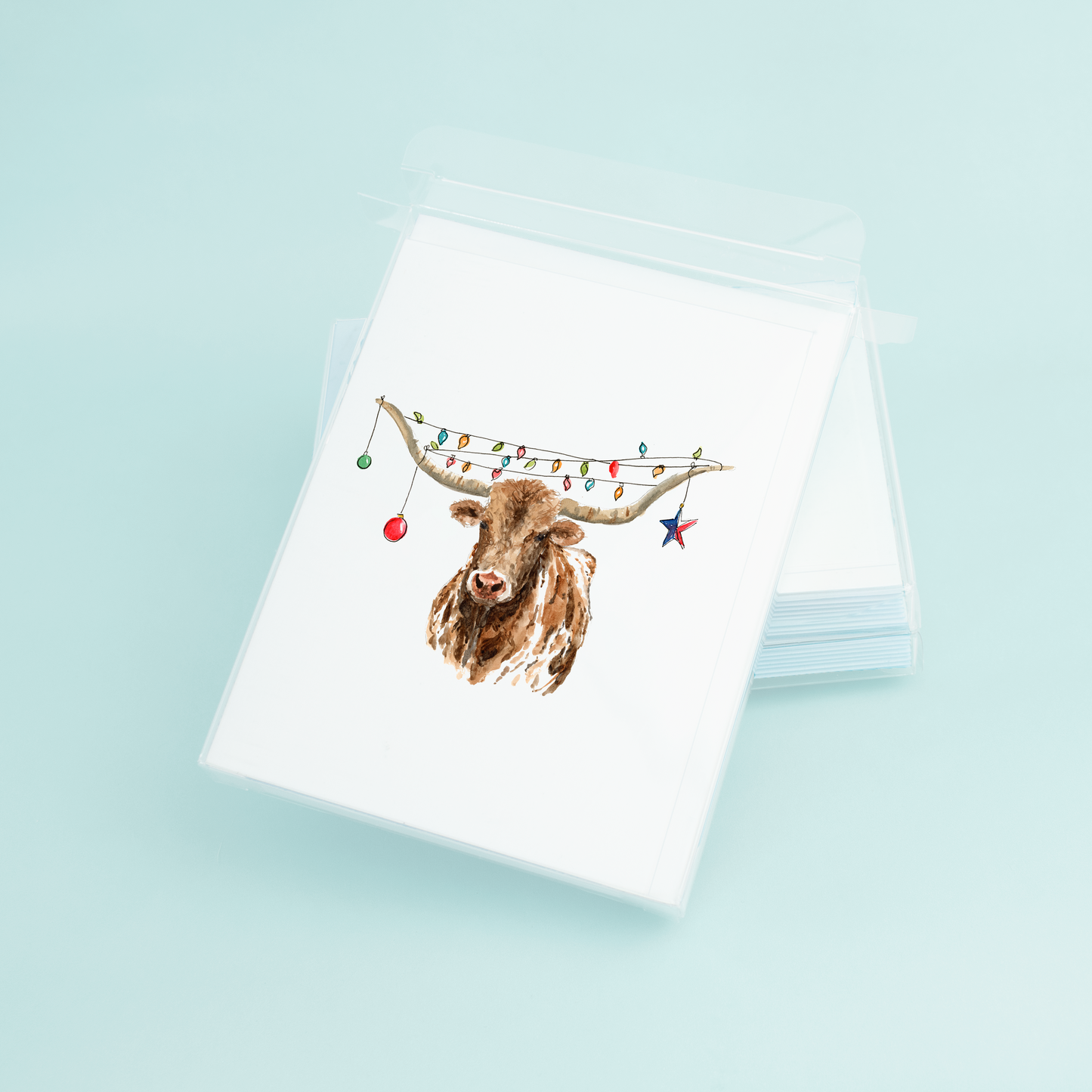 Stack of Texas themed Christmas cards