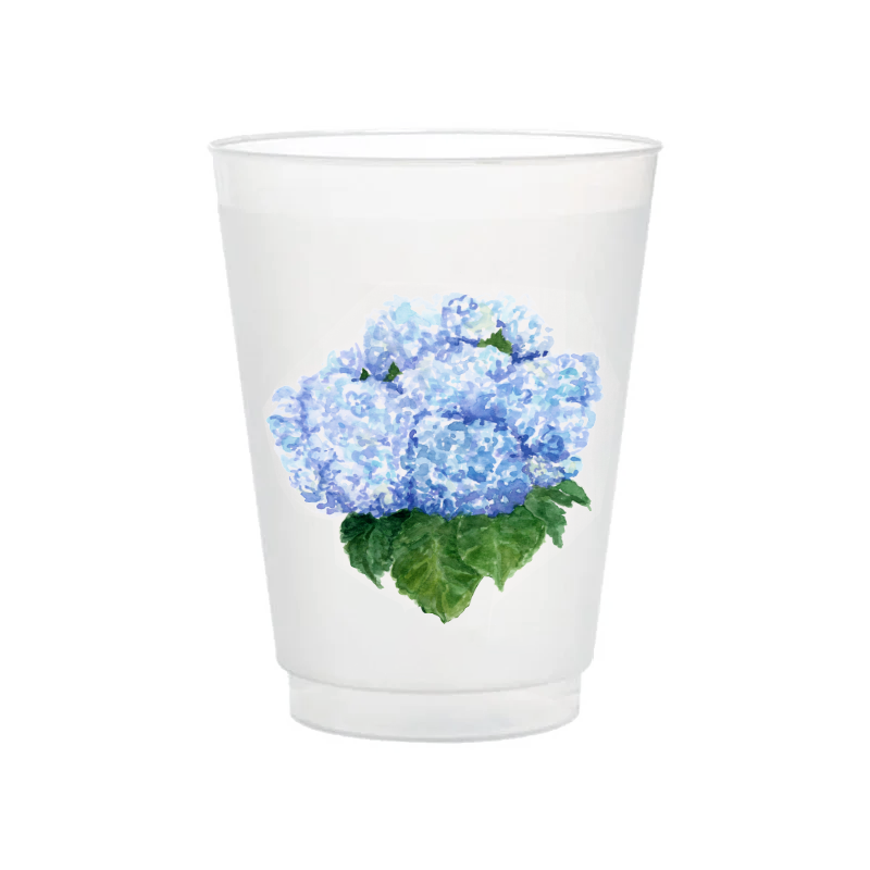 Blue Hydrangea Frosted Cups
