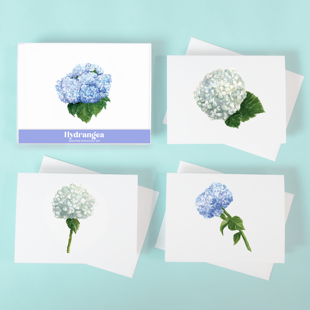 Hydrangeas Assorted Stationery Set