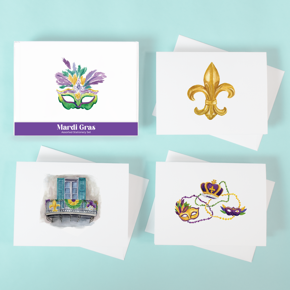 Mardi Gras Assorted Stationery Set