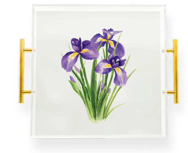 Louisiana Iris Acrylic Tray