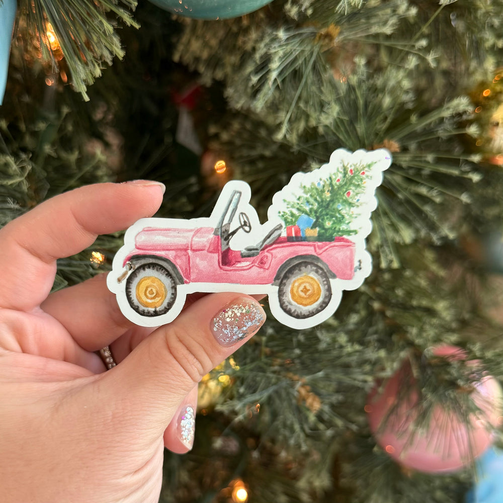 Christmas Jeep Magnet