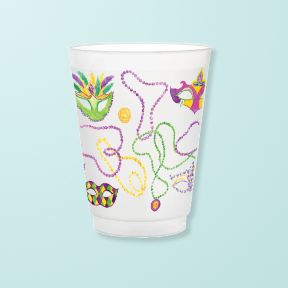 Mardi Gras Beads24 Frosted Cup