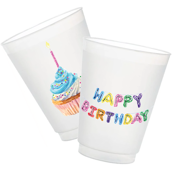 Happy Birthday Frosted Cup (Double-Sided)
