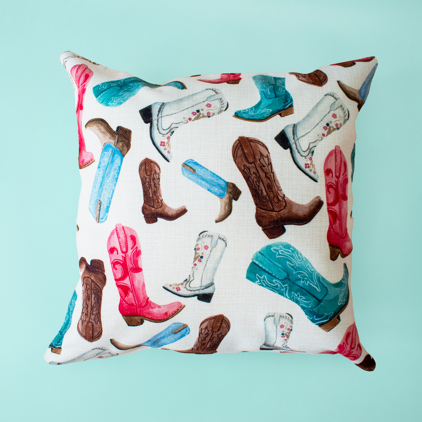 Colorful Cowboy Boots Pillow