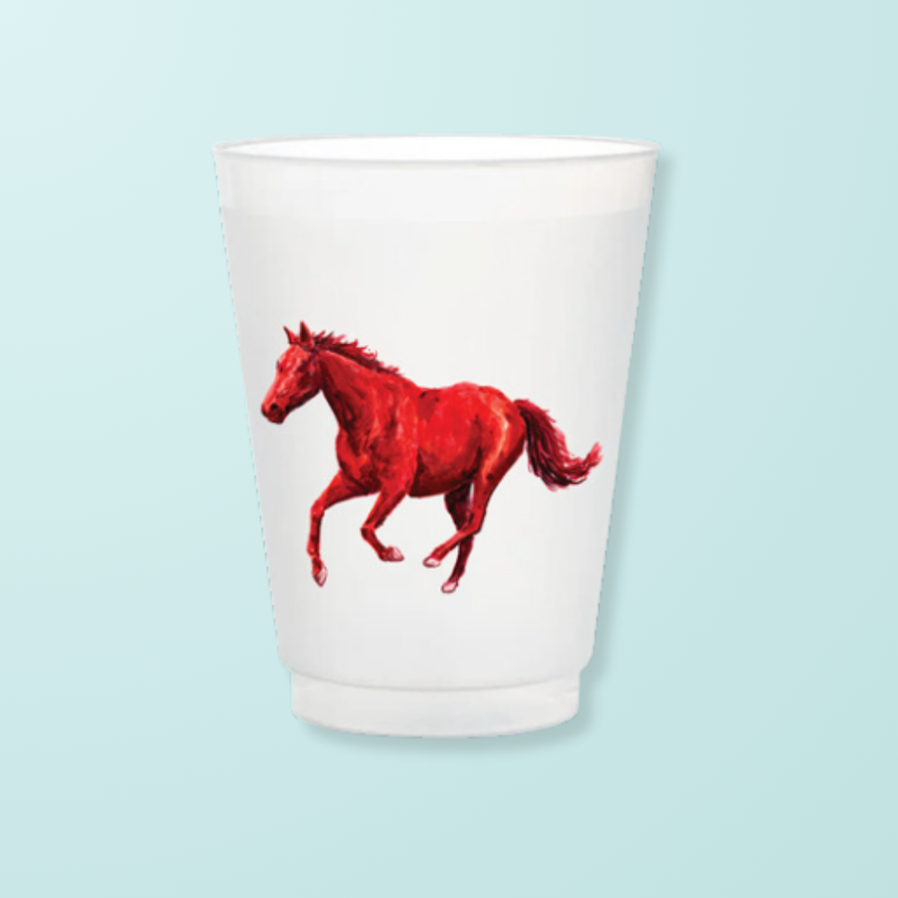 Red Mustang Frosted Cups