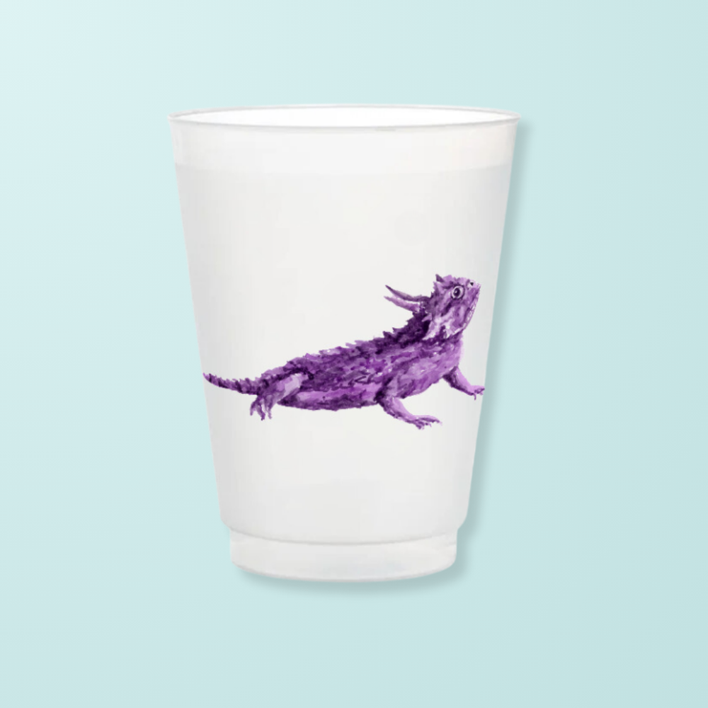 Purple Horned Frog Frosted Cups