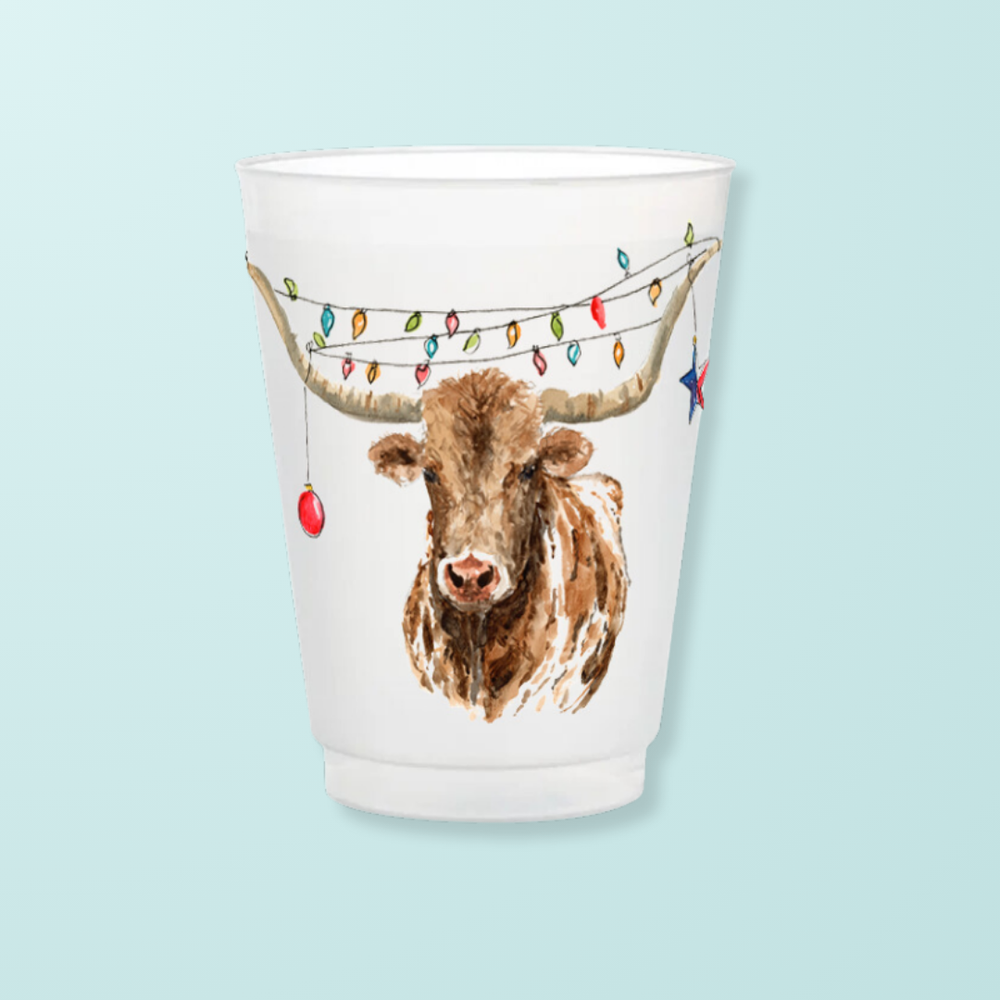 Christmas Longhorn Frosted Cups