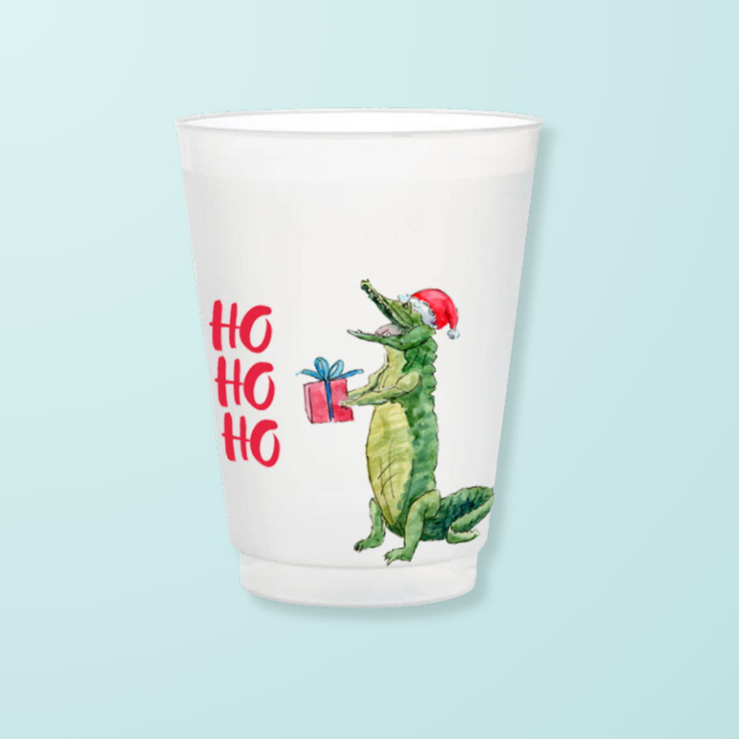 Alligator Santa Frosted Cups