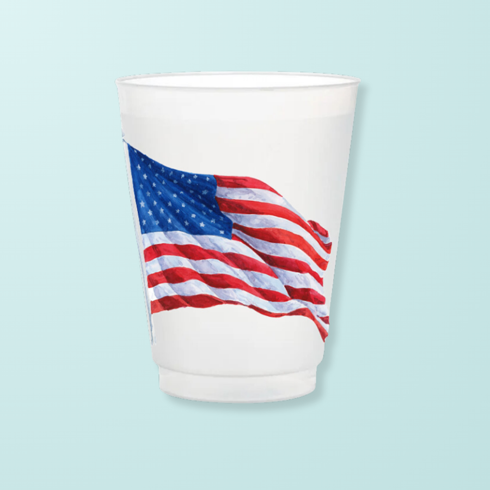 American Flag Frosted Cups