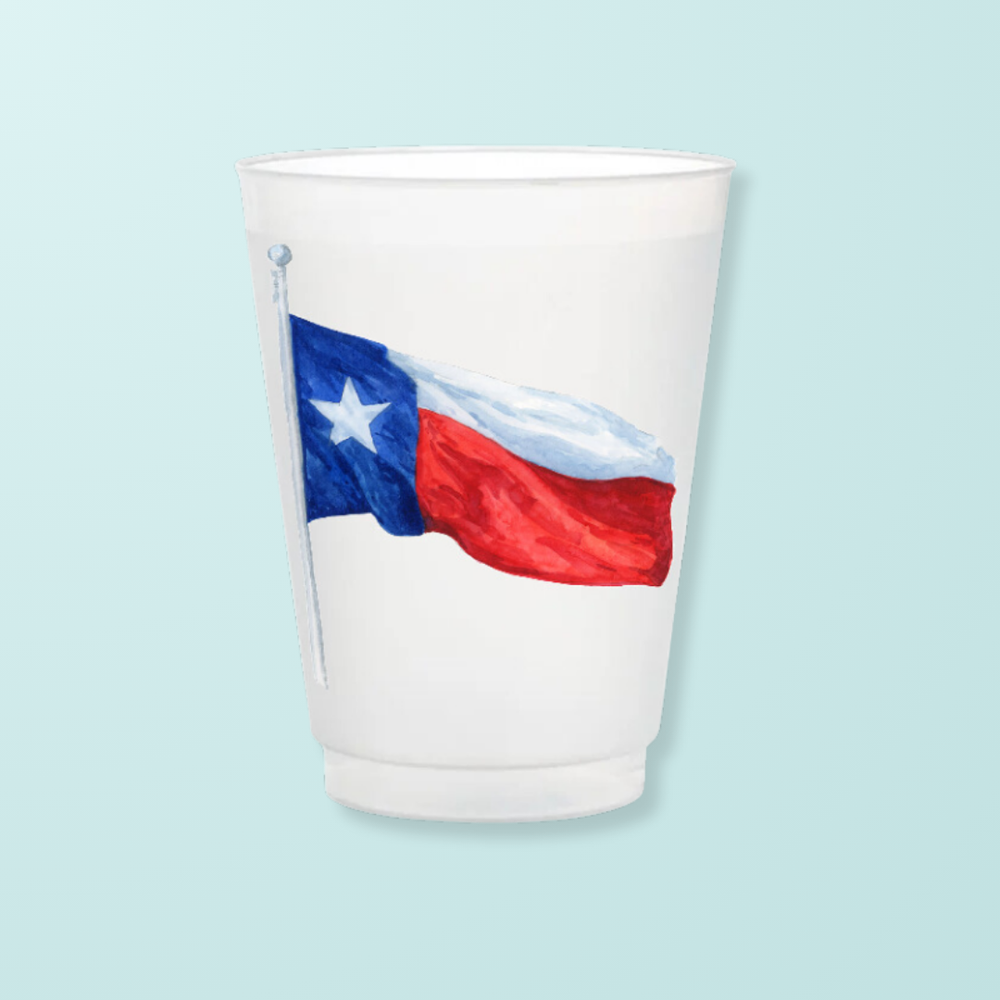 Waving Texas Flag Frosted Cups