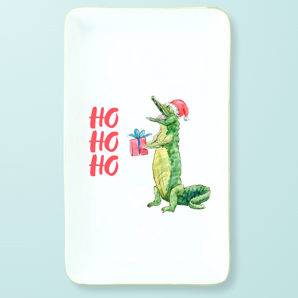 
                      
                        HO HO HO Alligator Gold-Trimmed Trinket Tray
                      
                    