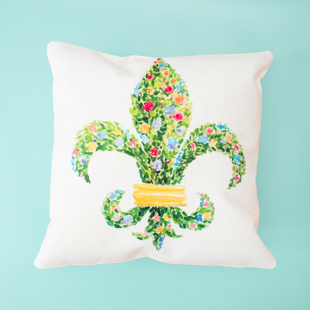 Floral Fluer De Lis Pillow