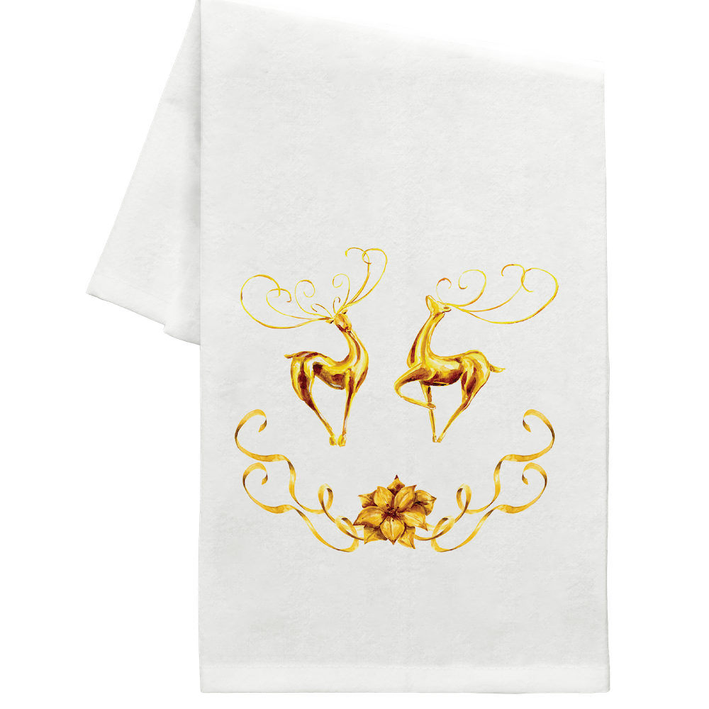 Golden Deer Tea Towel