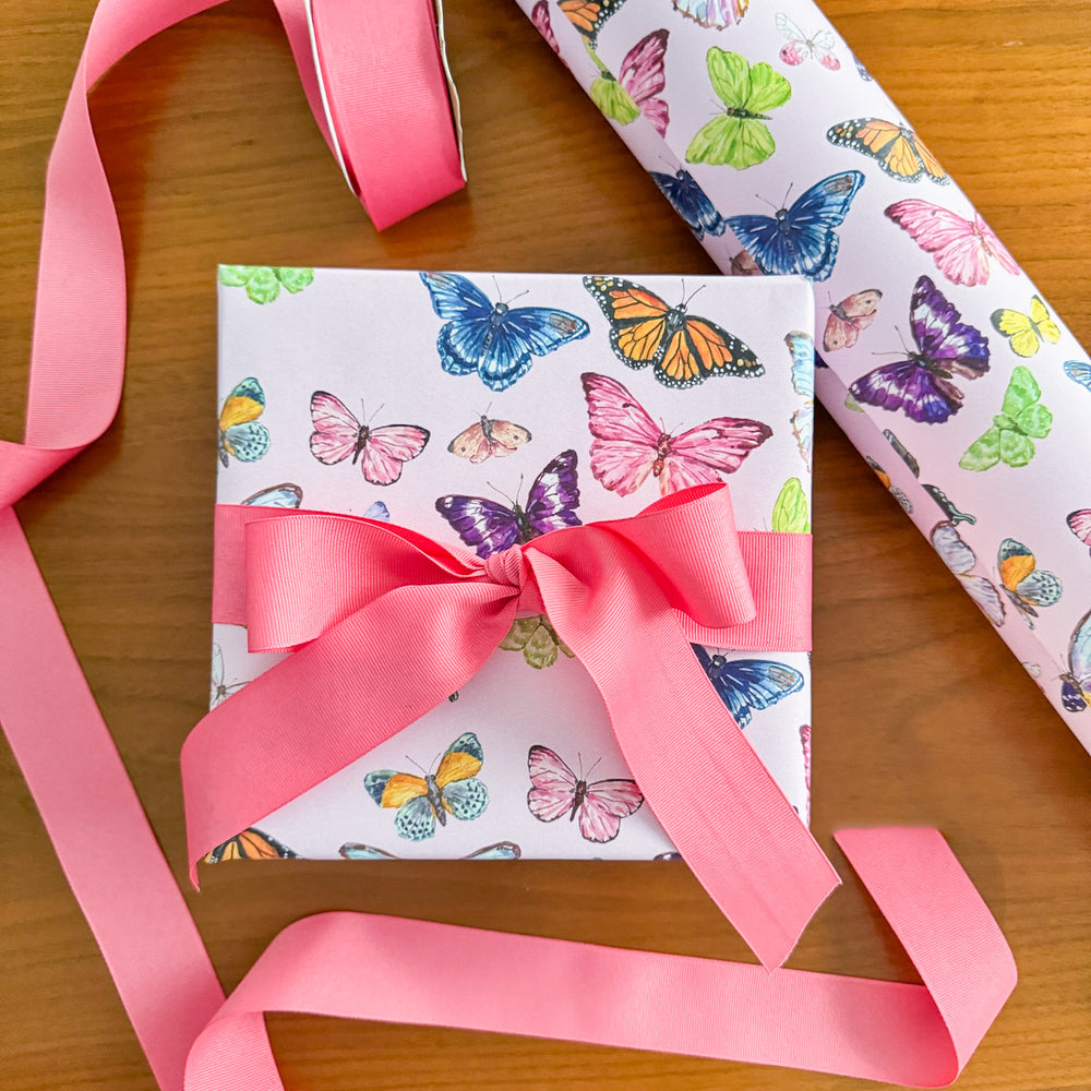 Pink Butterflies Gift Wrap