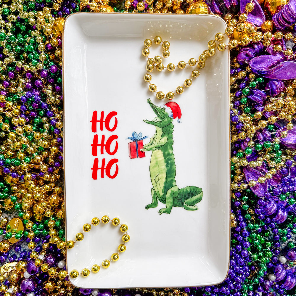 
                      
                        HO HO HO Alligator Gold-Trimmed Trinket Tray
                      
                    