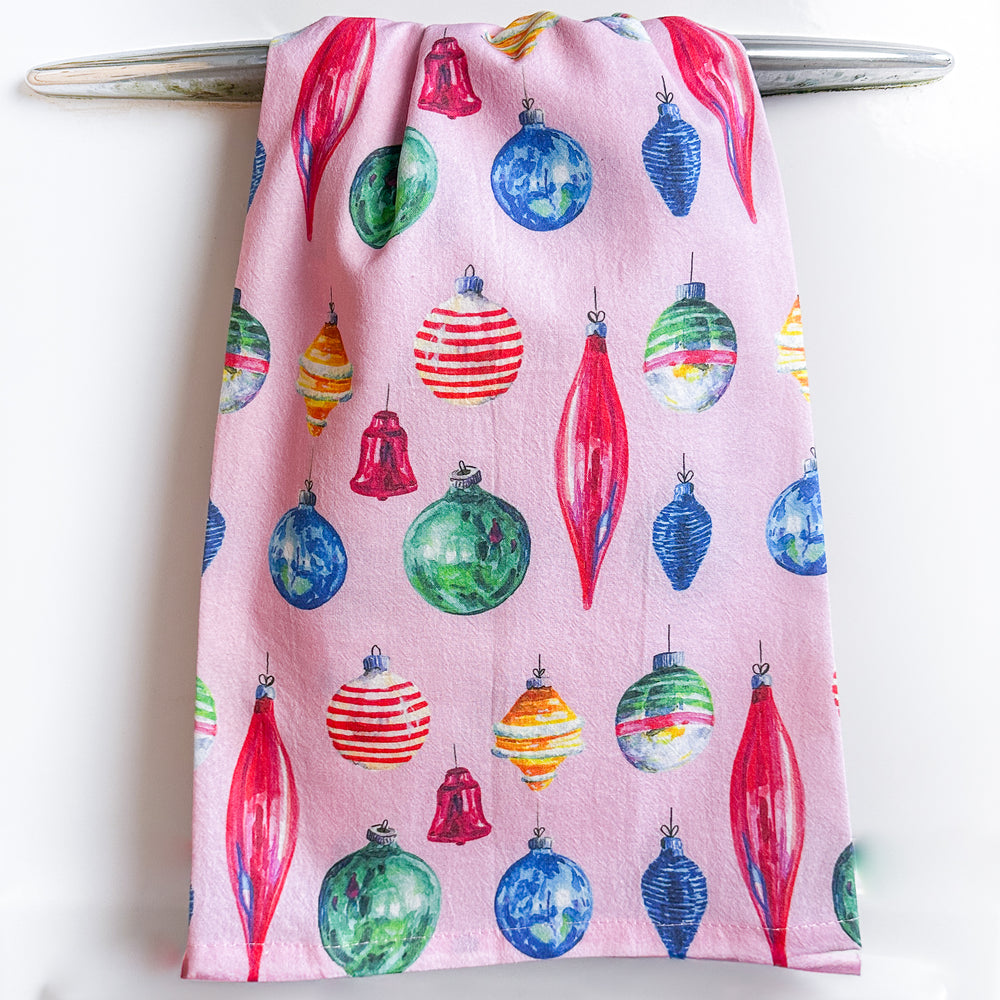 Retro Ornaments Tea Towel