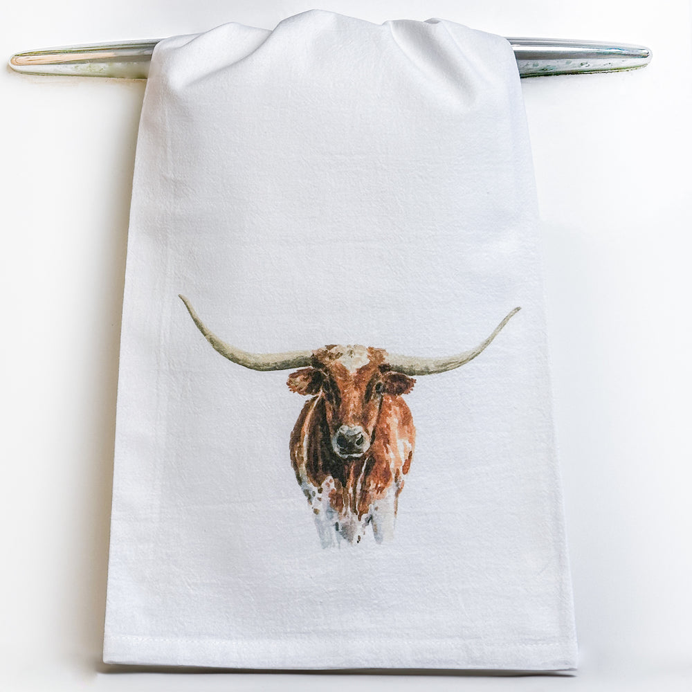 Longhorn Portrait Tea Towel