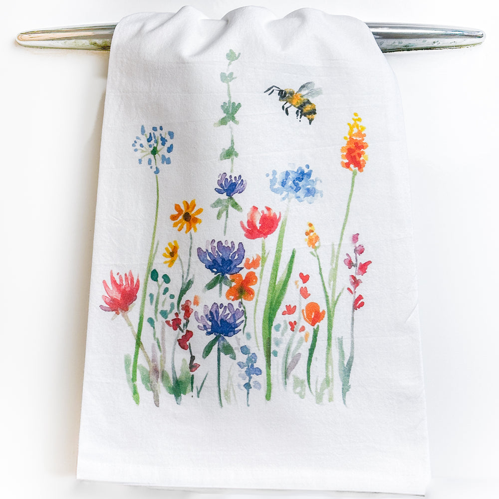 Spring Wildflowers Tea Towel