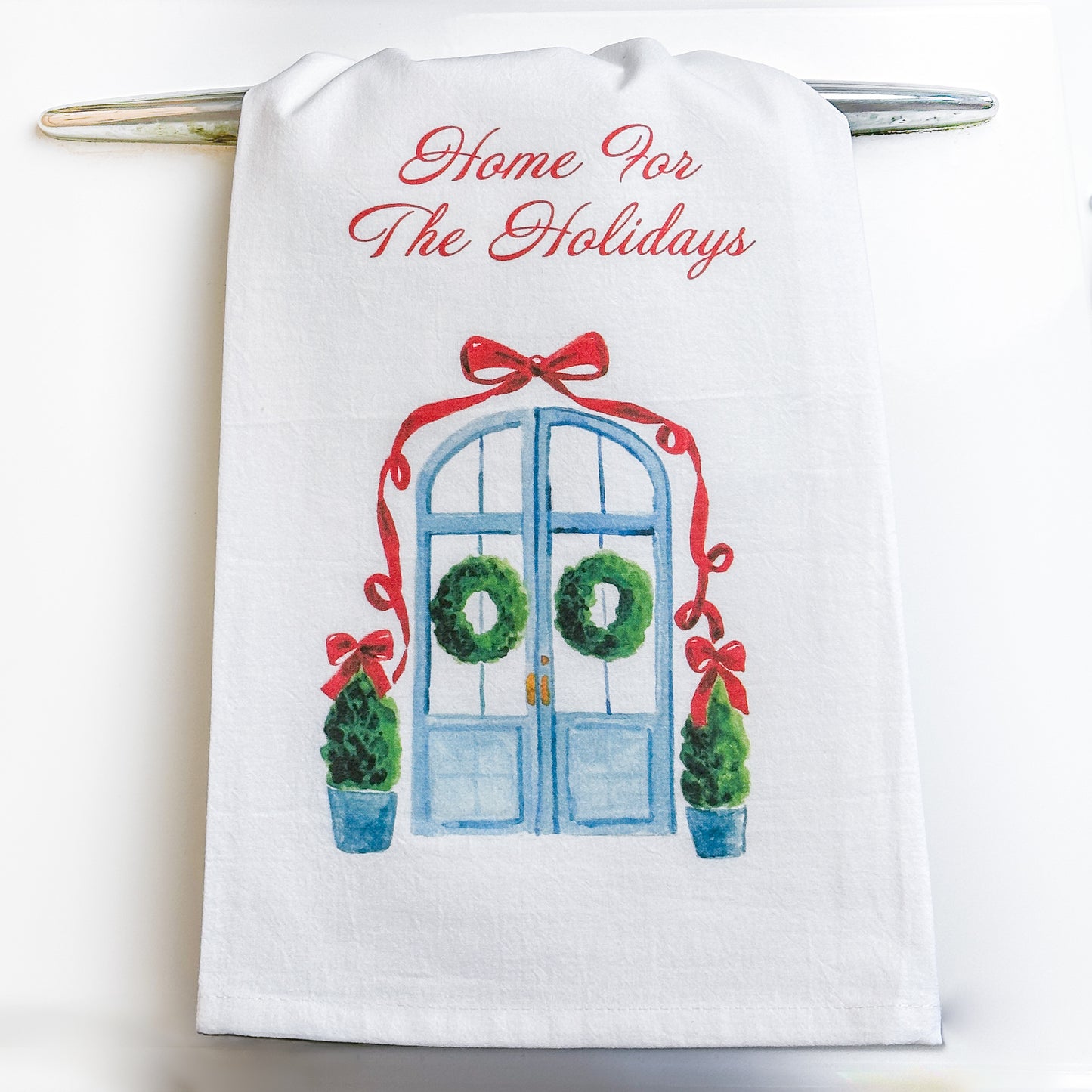 Christmas Door Tea Towel