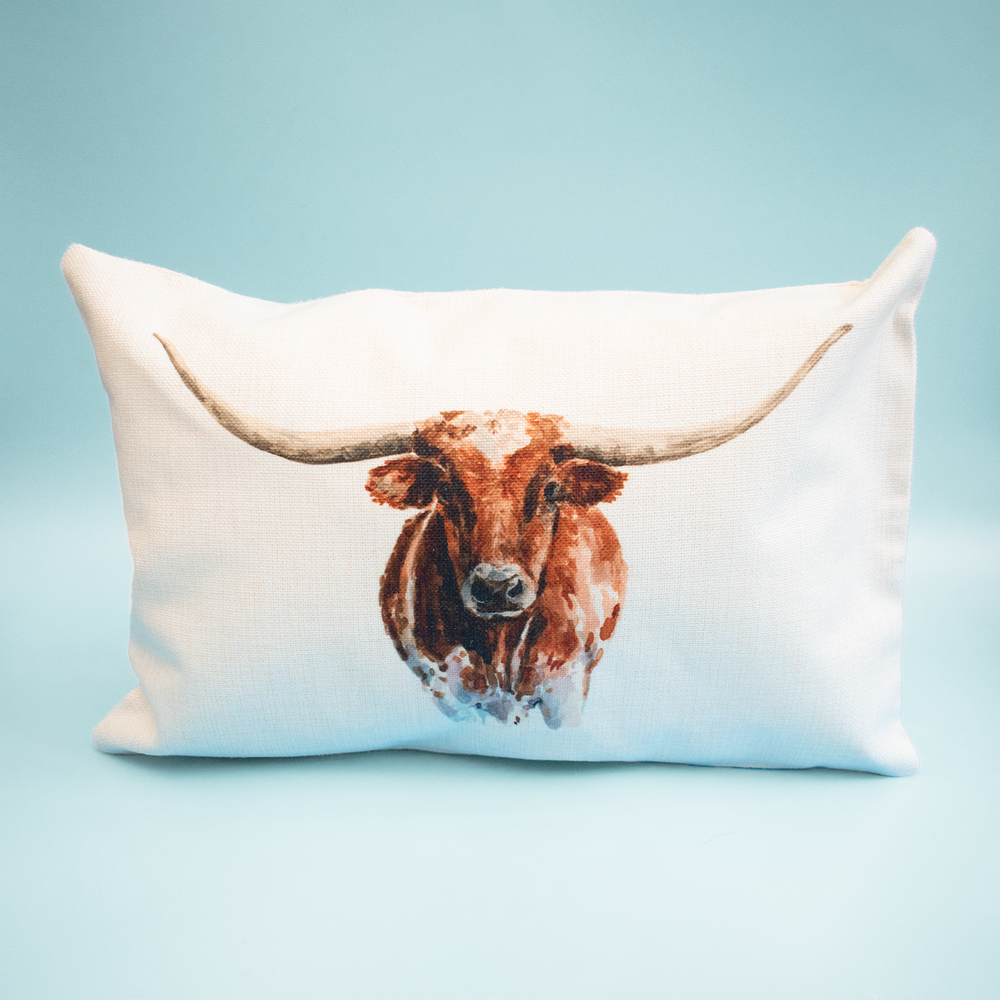 Longhorn Portrait Pillow