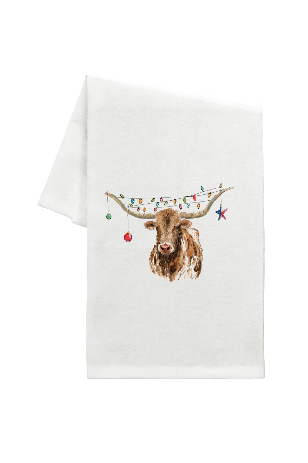 Christmas Longhorn Tea Towel