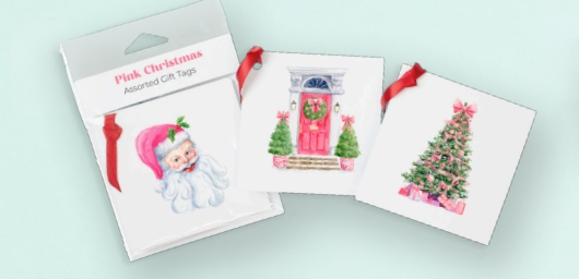 Pink Christmas Gift Tag Assortment