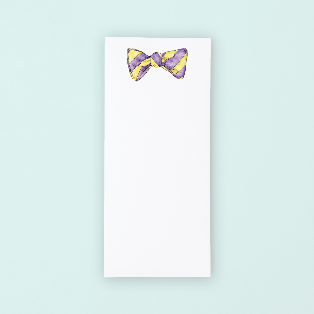 Purple and Gold Bowtie  Lists Pad