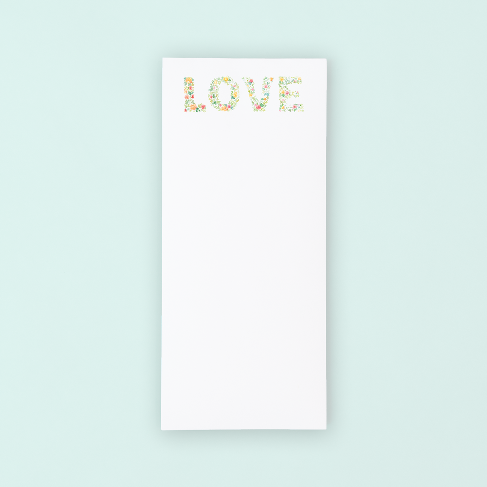 Love In Floral Letters  Lists Pad