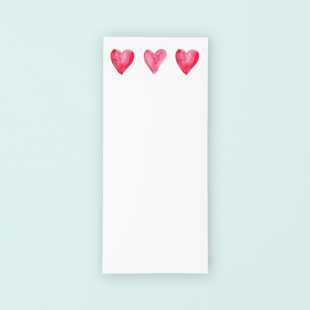 3 Pink Hearts Lists Pad