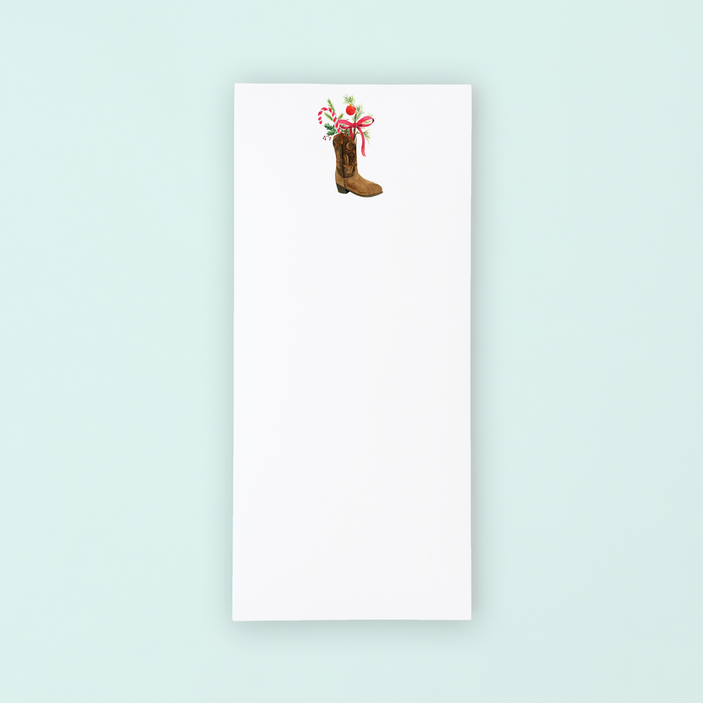 Christmas Cowboy Boot  Lists Pad