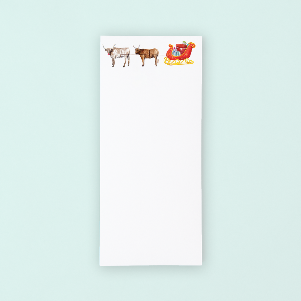 Longhorns Pulling Sleigh  Lists Pad