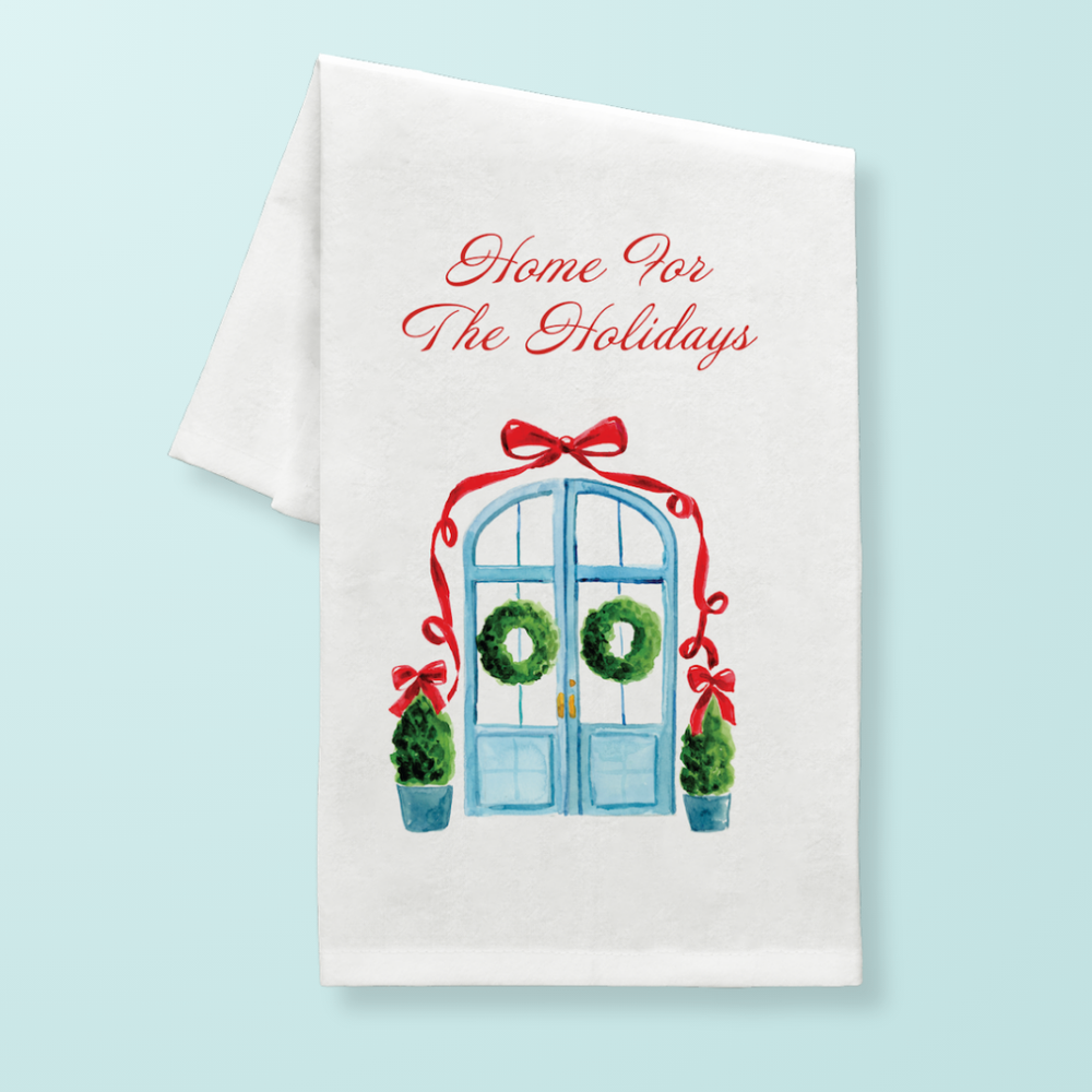 Christmas Door Tea Towel