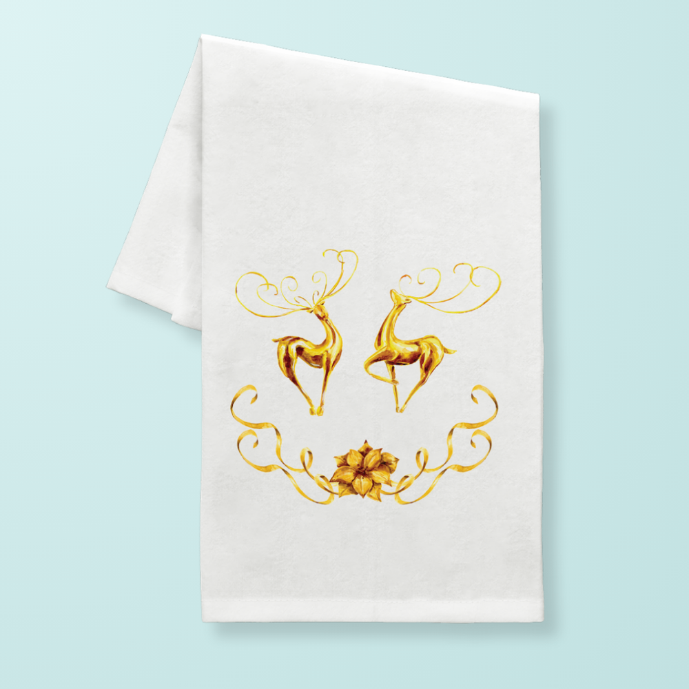 Golden Deer Tea Towel