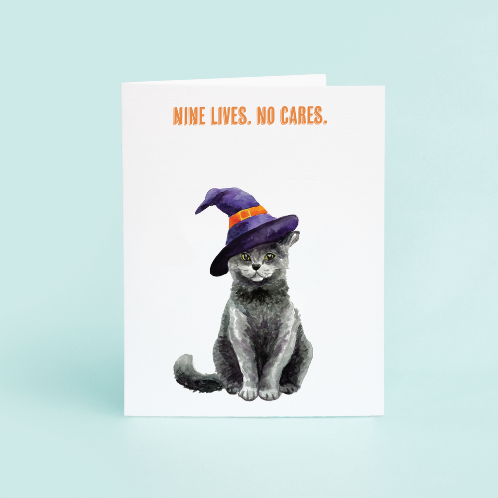 
                      
                        Halloween Cat "Nine Lives. No Cares"
                      
                    