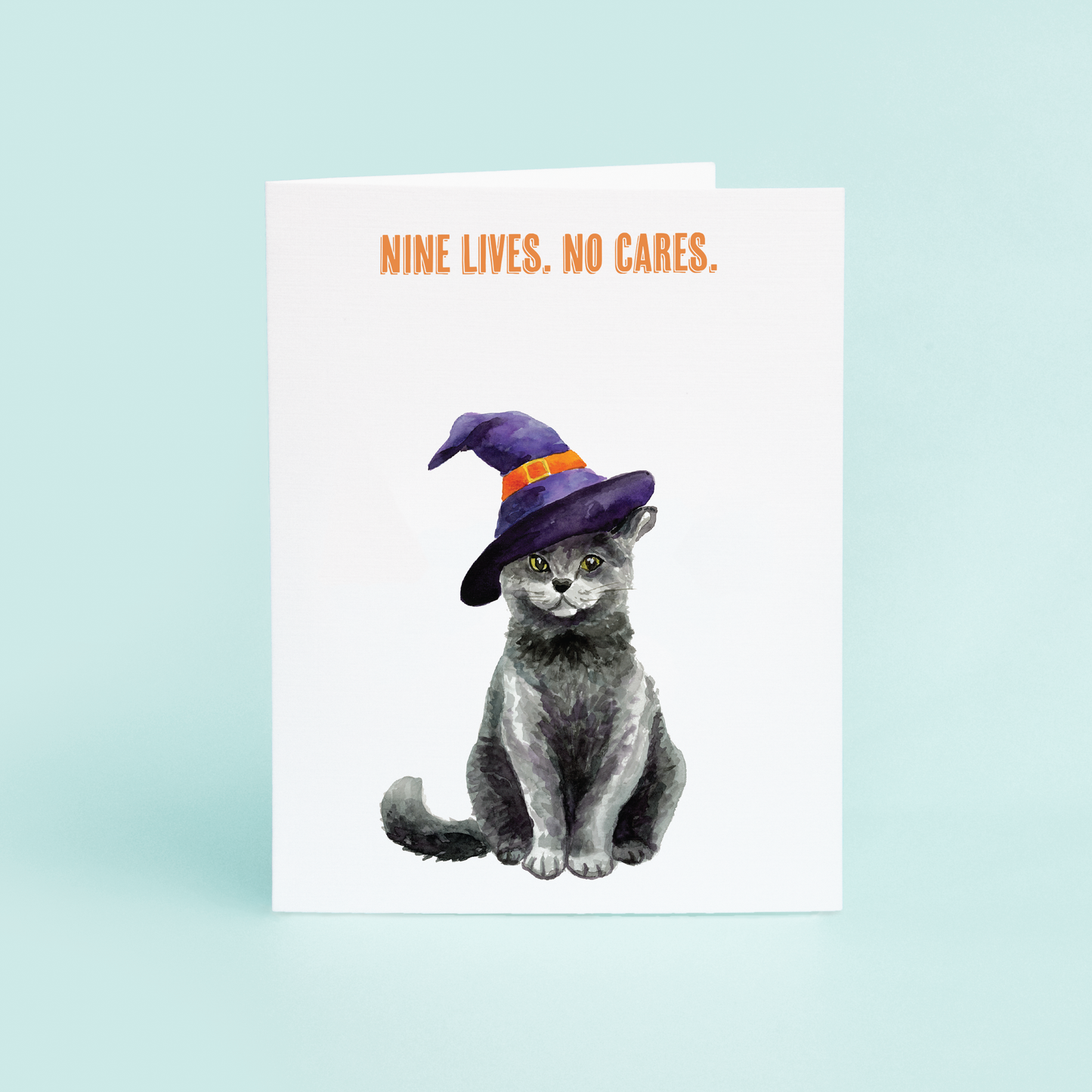 Halloween Cat "Nine Lives. No Cares"