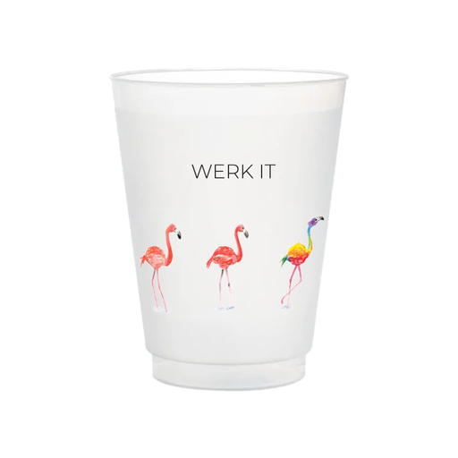 "Werk It" Flamingo Frosted Cups