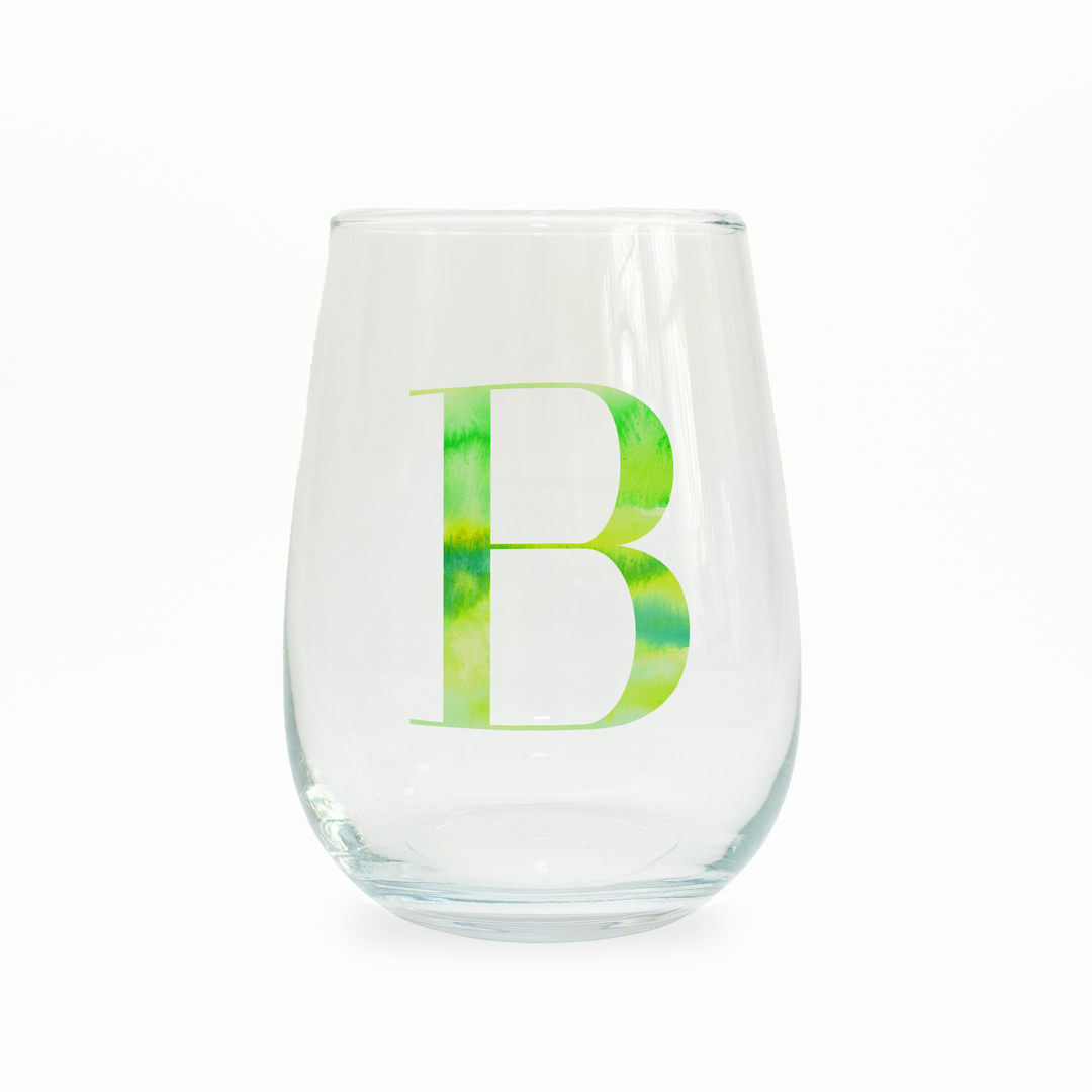 B Monogram Stemless Wine Glass